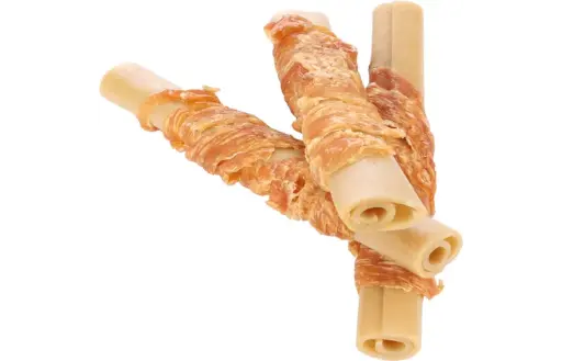 [55330] Zero Rawhide Bâtonnet avec poulet - 3 portions de 15 cm (120 g) - Flamingo