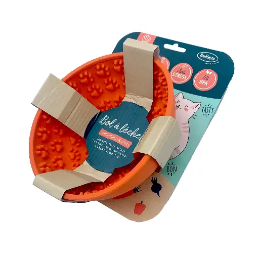 [55387] Bol à lêcher BubiChef LickPaw (Orange) - Bubimex