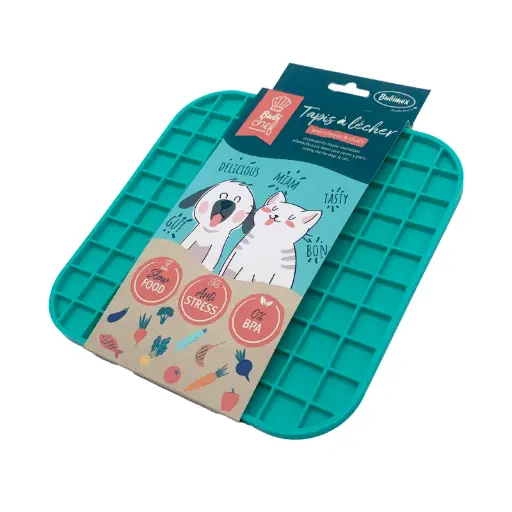 [55390] Tapis à lécher BubiChef LickOne (Bleu) - Bubimex