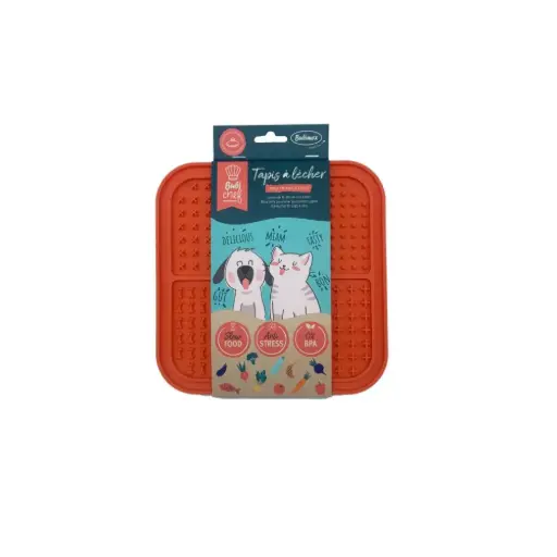[55391] Tapis à lécher BubiChef LickOne (Orange) - Bubimex