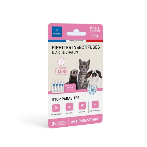 [55407] Pipettes Insectifuges Chaton / NAC (4 pipettes) - Demavic