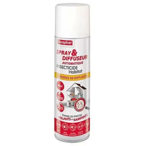 [55467] Spray & Diffuseur automatique insecticide Habitat + Géraniol - 250 ml (80 m²) - Beaphar