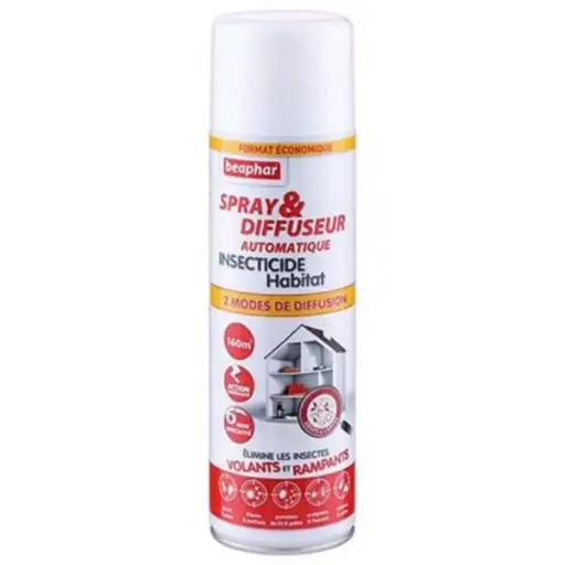 [55468] Spray & Diffuseur automatique insecticide Habitat + Géraniol - 500 ml (160 m²) - Beaphar