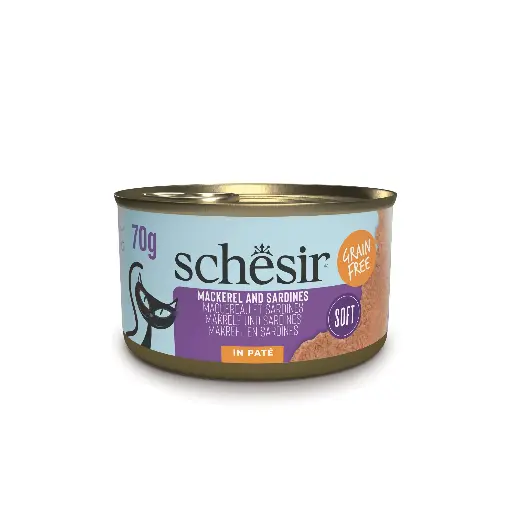 [55589] Boite "Grain Free" Fillets de Maquereau et Sardines en pâtée (70 g) - Schesir