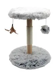 [55599] Arbre à chat moelleux Kitty rond Noir - Wouapy