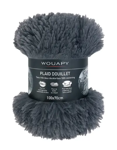 [55603-002] Plaid moelleux Gris (M) - Wouapy