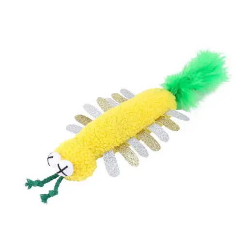 [55613] Jouet Chat Disco Mille Pattes avec boa - Wouapy