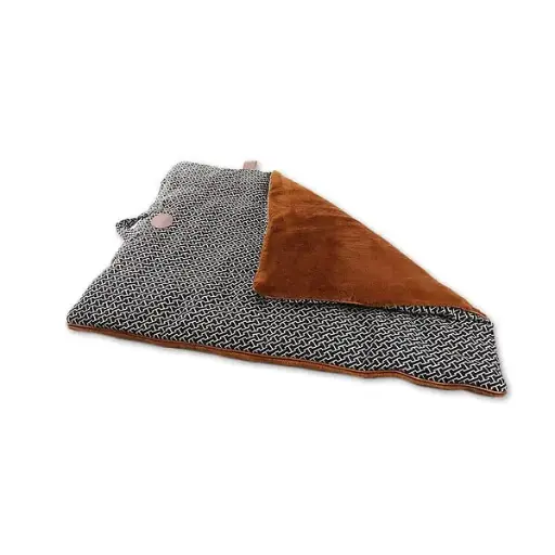 [55759] Plaid "Avenue Montaigne" 100 cm marron - Martin Sellier