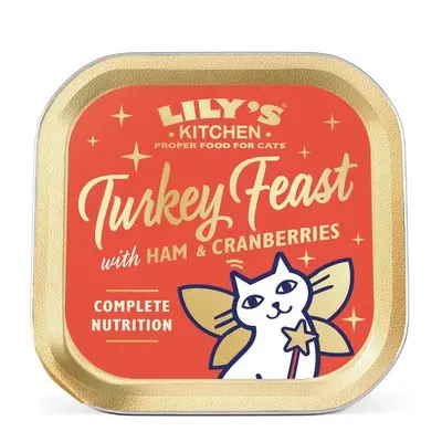 [55850] Barquette Turkey Feast with Ham & Cranberries (85 g) - Lily's Kitchen