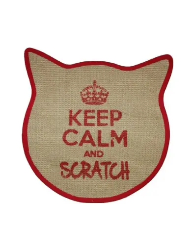 [55886] Tapis griffoir "Tête de chat" (rouge) - Brandy