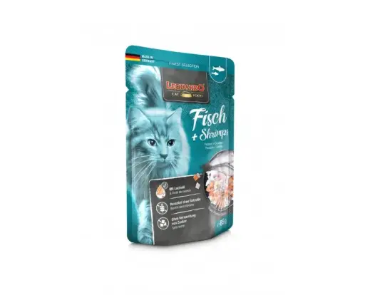 [56026] Sachet de poissons et de crevettes pour chat (85 g) - Leonardo