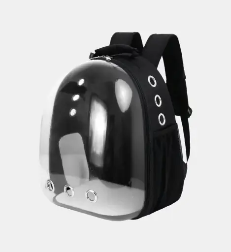 [56080] Sac à dos transparent pour chat noir - Wouapy