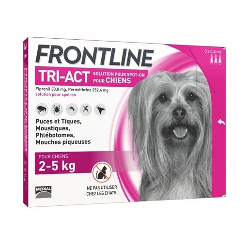 [6551_13192] Frontline Spot On Tri-Act Chien 2-5 kg (3 pipettes) - Merial