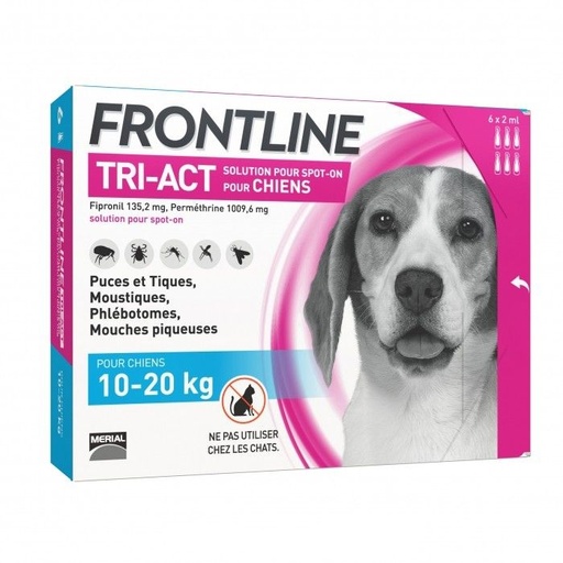 [6553_13197] Frontline Spot On Tri-Act Chien 10-20 kg (6 pipettes) - Merial