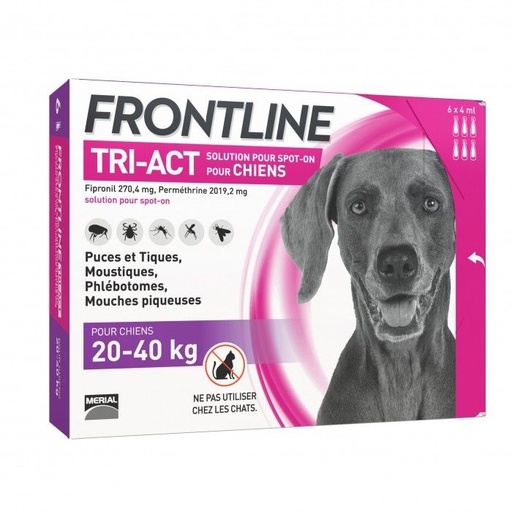[6554_13199] Frontline Spot On Tri-Act Chien 20-40 kg (6 pipettes) - Merial
