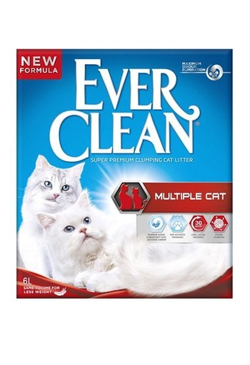 [6834] Litière Ever Clean "Multicat Agglomérante" (6 kg) - EVER CLEAN