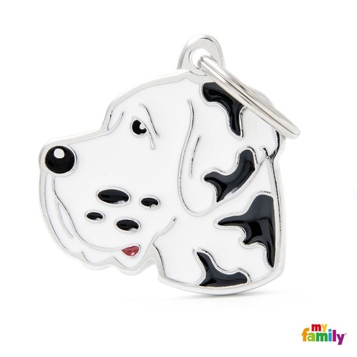 [7260] Médaille "Dogue Allemand" blanc et noir - MyFamily