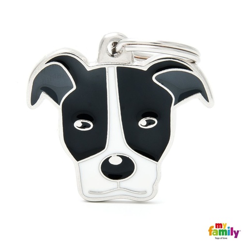 [7266] Médaille "Pitbull" blanc et noir - MyFamily
