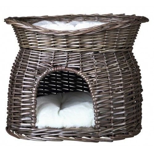 [7579] Panier osier gris Double couchette
