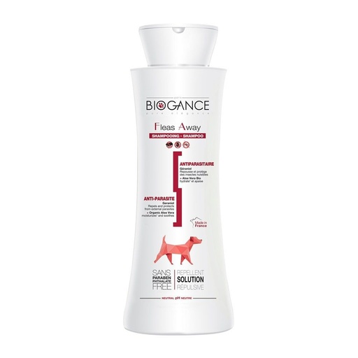 [7828] Shampoing pour chien Fleas Away "anti-parasitaire" (250 ml) - Biogance