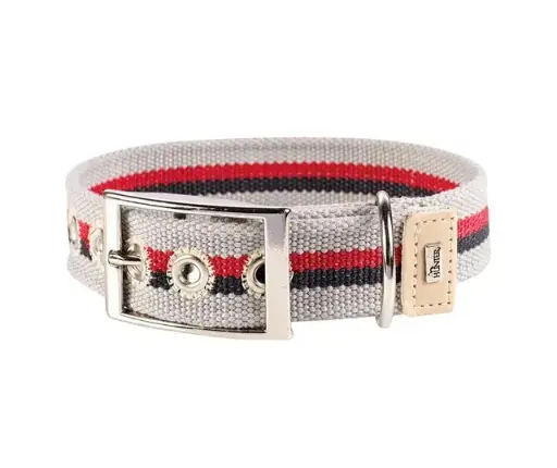 [8101_15470] Collier en toile canvas " New Orléans Stripes" gris (Taille 50) - Hunter