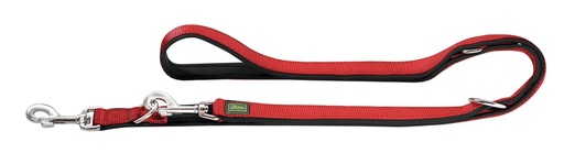 [8131_15597] Laisse nylon et néoprène 3 positions "Vario" rouge/noire (Taille 1) - Hunter