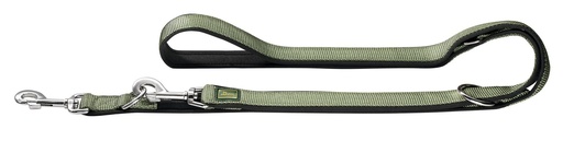 [8132_15601] Laisse nylon et néoprène 3 positions "Vario" olive/noire (Taille 2) - Hunter