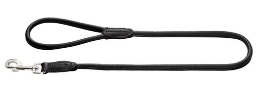 [8152] Laisse cuir "Round & Soft" noire - Hunter