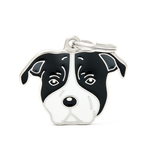 [8845] Médaille "Américain Staffordshire blanc et noir" - MyFamily