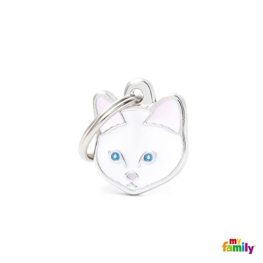 [8873] Médaille "Chat Européen blanc" - MyFamily