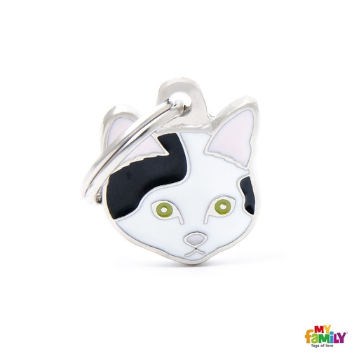 [8881] Médaille "Chat européen shorthair noir et blanc" - MyFamily