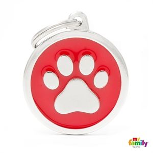 [8923] Médaille ronde patte rouge - MyFamily