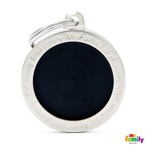[8930] Médaille ronde noire (L) - MyFamily