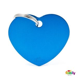 [8964] Médaille Coeur bleu Basic (L) - MyFamily
