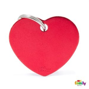 [8965] Médaille Coeur rouge Basic (L) - MyFamily