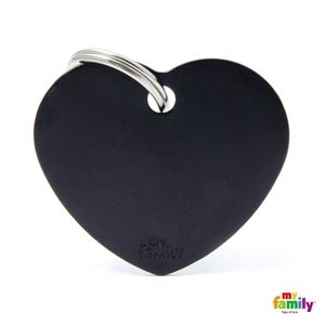 [8967] Médaille Coeur noir Basic (L) - MyFamily
