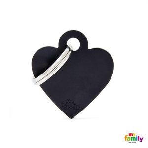 [8972] Médaille Coeur noir Basic (M) - MyFamily