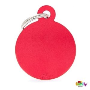 [8975] Médaille ronde rouge Basic (L) - MyFamily