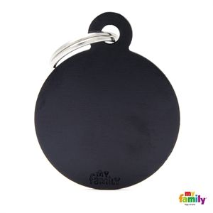 [8977] Médaille ronde noir Basic (L) - MyFamily