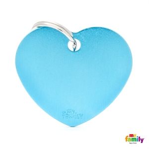 [8994] Médaille Coeur bleu Basic (L) - MyFamily