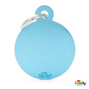 [9004] Médaille ronde bleu Céleste Basic (L) - MyFamily