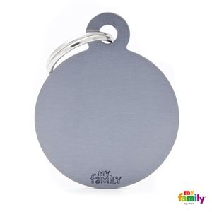 [9006] Médaille ronde gris Basic (L) - MyFamily