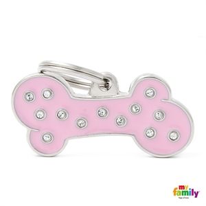 [9018] Médaille Os rose Swarovski (L) - MyFamily