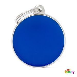 [9053] Médaille ronde bleu BasicHand (L) - MyFamily