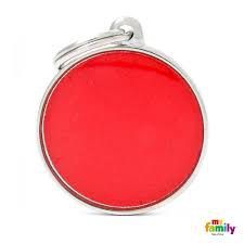 [9112] Médaille réflective grand cercle rouge - MyFamily