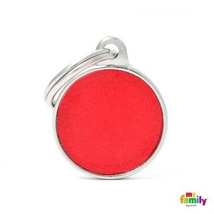 [9113] Médaille petit cercle réflective rouge - MyFamily