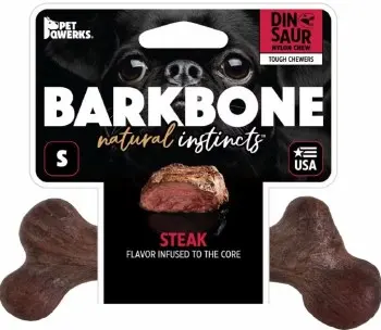 [56084-004] Jouet pour chien Barkbone saveur steak (S) - Pet Qwerks