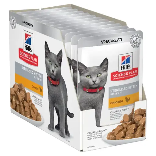 [56131] Chat kitten sterilised cat pack poulet (12 x 85 g) - Hill's