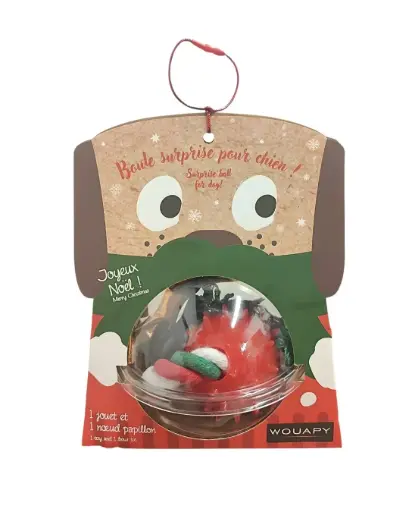 [J25030017] Coffret boule cadeaux noël chien - Wouapy