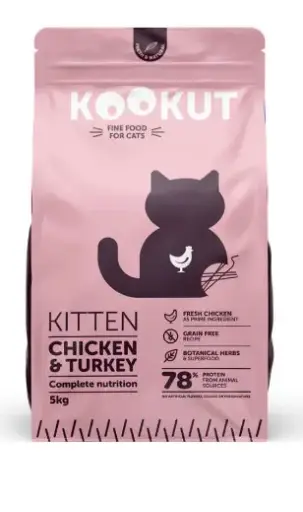 [J25030072] Poulet & dinde pour chaton (1.5 kg) - Kookut
